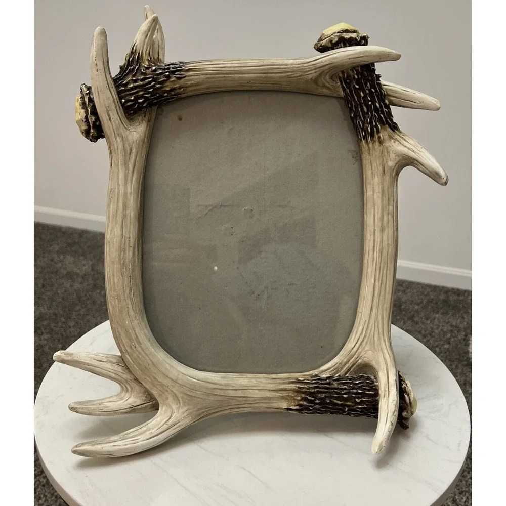 Rivers Edge 8x10 Picture Frame‎ Rustic Resin Antler Cabin Hunting Outdoors Deer